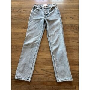 Revice Denim‎ High Rise Straight Leg Jeans Light Wash Button Fly Size 26